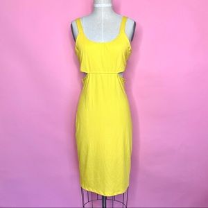 Yellow Dress with peek a boo sides by Leigh
